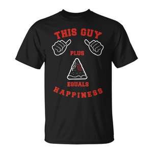 T-shirt promotionnel unisexe à manches courtes et col rond This Guy Pizza Happiness - Product Image 1