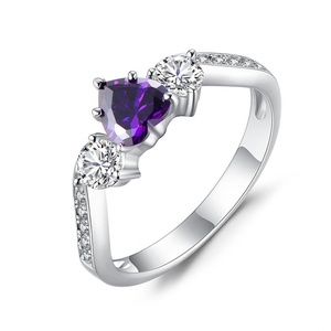 Service d'emballage Bague en améthyste Or Améthyste Diamant Bijoux de style occidental Bague en améthyste délicate - Product Image 2