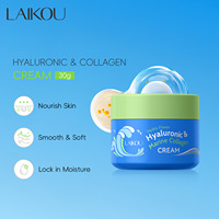 Crème de Jour Hydratante et Nourrissante LAKOU à l'Acide Hyaluronique et au Collagène 30g pour Femme – Marque Privée OEM ODM OBM – Lisse, Douce et Éclaircissante