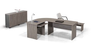 Escritorio de Oficina Moderno en Forma de L, de Melamina y Madera, Marca Sembol Eko, en Oferta, para Exportación al por Mayor, 140 cm - Product Image 6