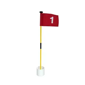 Numéro Mini Golf Putting Green Hole Pole Cup Flag Sticks Drapeaux de golf en nylon avec tube Practice Golf Flag Stick Set