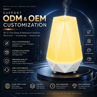 OEM/ODM Smart App Aroma Diffuser Bentuk Vas Mesin Suara Putih Lampu Malam RGB Jam Alarm Digital Speaker Bluetooth 5.3
