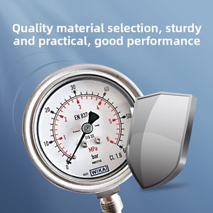 <span class=keywords><strong>Wika</strong></span> 233.50 시리즈의 경우 모든 스테인리스 스틸 100mm 압력 게이지 하단 장착 액체 적용 - Product Image 3