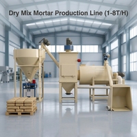Usine de mortier sec en poudre HC 1-5 T/H pour mastic mural, sable, ciment, adhésif pour carrelage céramique, ligne 40W 220V/380V, facile à utiliser