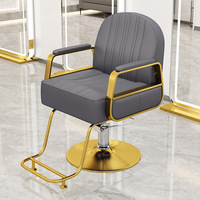 Fauteuil de Barbier Moderne Flash, Noir, Rayures Verticales, Cuir PU, Cadre Durable, Hauteur Hydraulique, Mobilier de Salon