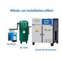 Compresseur d'air à double vis à économie d'énergie 7.5KW 10HP 8bar 10bar connexion directe 1000L réservoir faible entretien pour un usage industriel