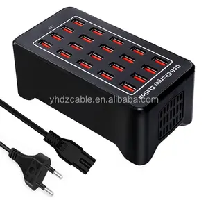 AC power adapter 100W multi port USB charging dock 20 port USB desktop fast charging station for iPhone Samsung Huawei laptops