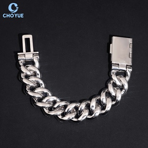 S925 Silver Iced Out Thick Miami Cuban Link Bracelet Full Paved VVS Moissanite Hip Hop Bling Diamond Jewelry Gift for <b>Men</b> - Product Image 3