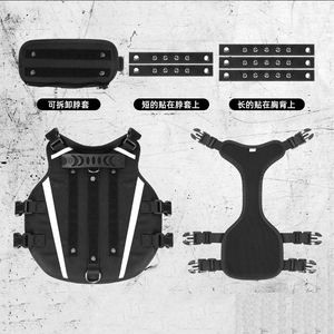 สายรัดสุนัขแบบสะท้อนแสงไนลอนกันน้ำ พร้อมห่วงจับ ห่วง D ป้องกันการดึง ปรับได้ เสื้อกั๊กสัตว์เลี้ยงแบบยุทธวิธี - Product Image 6