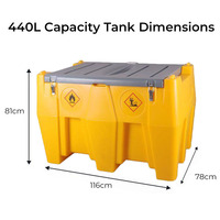 Réservoir de carburant portable électrique 12V 440L pour essence et diesel avec pistolet de distribution automatique pour ravitaillement sur site