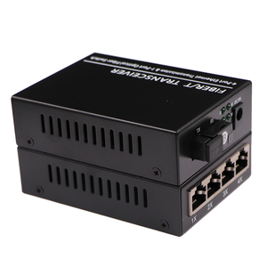 Convertidor de Medios de Fibra Óptica para Equipos Electrónicos Ethernet, 4 Puertos Ethernet, 1 Puerto, 20KM - Product Image 2