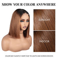Prix de gros Perruques bob en cheveux humains brésiliens vierges bruts, naturelles noires, lisses, sans colle, avec dentelle frontale HD 13x4, pour revendeurs de cheveux