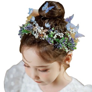 Copricapo da Piccola <span class=keywords><strong>Principessa</strong></span>, Cerchietto per Capelli con Fiori per Bambine, Corona Decorativa Fantasiosa per Ragazze - Product Image 1