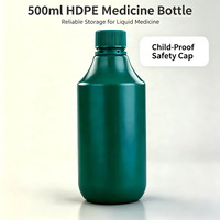 Vente en gros de flacons en plastique HDPE de 500 ml pour médicaments liquides, contenants vides avec bouchon de sécurité anti-enfants pour sirop pharmaceutique