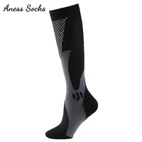 Chaussettes de compression d'automne pour la course à pied, le yoga, antibactériennes, extensibles avec logo corporel, chaussettes de sport en spandex/nylon