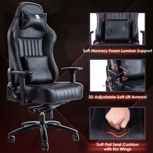 VANBOW Chaise inclinable de style exécutif pour jeux vidéo Mobilier de <span class=keywords><strong>bureau</strong></span> à domicile avec fonction de massage Cuir synthétique pour joueurs - Product Image 3