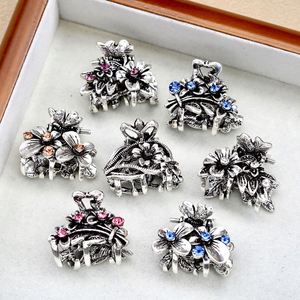 Pinzas de Pelo Francesas Elegantes de Moda Vintage para Mujer, Mini Pinza de Pelo con Pedrería Colorida, Mini Pinza de Pelo Metálica con Pedrería - Product Image 1