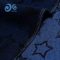 Streetwear Artisan Chenille Woven Denim Fabric Star Graffiti Stroke Indigo Bronze Unisex Coat Skirt Pants Small MOQ Stock