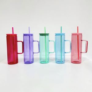 Venta al por Mayor de Tazas de Vidrio Delgadas de 20 oz en Color Jelly para Sublimación, con Asa, para Impresión por Sublimación - Product Image 1