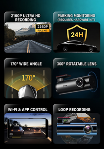 Caméra embarquée universelle <span class=keywords><strong>Koogle</strong></span> 1080P, enregistrement en boucle à 120°, boîte noire de voiture DVR avec contrôle WiFi via application, vente en gros d'usine - Product Image 4