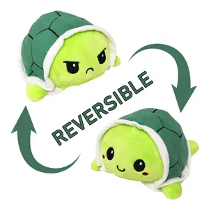 Çift taraflı Tee kaplumbağa Plushie geri dönüşümlü Peluche Flip ruh peluş doldurulmuş oyuncak geri dönüşümlü kaplumbağa