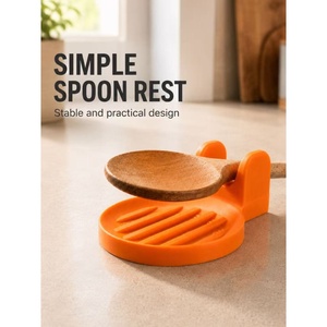 Soporte moderno de plástico con doble asa en forma de arco para espátulas y cucharas de sopa, con escurridor para fregadero - Product Image 1