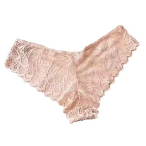 Culottes en dentelle pour femmes, taille basse, sans couture, en nylon noir - Product Image 5