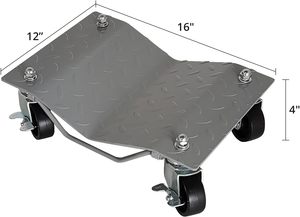 Plataforma Rodante para Autos de 6000 Libras con Frenos, Juego de 4 Plataformas Rodantes para Vehículos de Uso Pesado, para Mover Autos, Camiones, Remolques, Motocicletas - Product Image 2