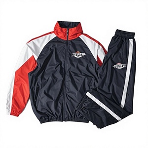 Custom Zip Soft Shell Breathable Spring Knitted Trackpants 2 Piece Set Men Waterproof Elastic Cuffs Unisex Nylon <b>Windbreaker</b> - Product Image 3