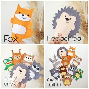 Cảm thấy con rối ngón tay tay tay Montessori bé Đồ chơi Woodland động vật con rối ngón tay con rối Bộ - Product Image 2