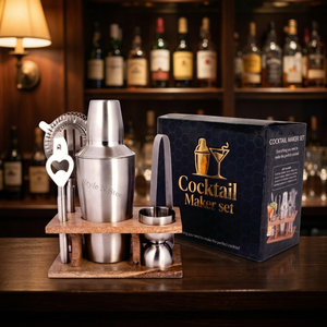 5-Piece Barware Set Includes 1 Regular cocktail <b>shaker</b>, 1 Jigger, 1 <b>Bottle</b> opener, 1 Tong, 1 Strainer - Product Image 2