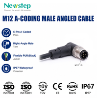 Connecteur de câble étanche M12 3 4 5 6 8 broches, moulé par injection, mâle/femelle, droit/angulaire, pour capteur, câble blindé PVC TPU 1M 3M