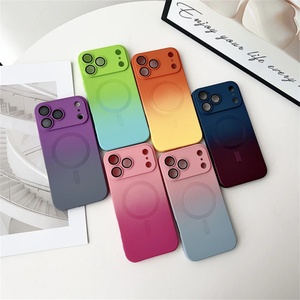 เคสโทรศัพท์มือถือแบบไร้สายแม่เหล็ก TPU ซิลิโคนสีไล่ระดับสุดหรู ขายดีอันดับต้นๆ สำหรับ iPhone 11 12 13 14 15 16 17 Pro Max - Product Image 1