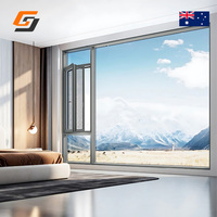 Puertas y ventanas abatibles de vidrio doble de aleación de aluminio estándar australiano GS
