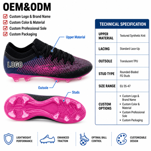 Chaussures <span class=keywords><strong>de</strong></span> football pour hommes, noires et roses, crampons <span class=keywords><strong>de</strong></span> football professionnels, vente en gros, crampons <span class=keywords><strong>de</strong></span> football personnalisés - Product Image 3