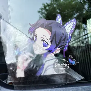 Custom Outdoor Use Waterproof Vinyl Die Cut Carton Transfer Vinyl Car Anime Decals For Car Window