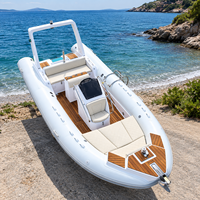Bateau pneumatique rigide d'aventure en haute mer RIB-600B, tube multicouche, coque en fibre de verre