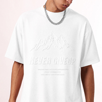 T-shirt en coton lourd 100% avec impression 3D en relief de haute qualité, logo personnalisé, impression en relief, tricoté, pour hommes