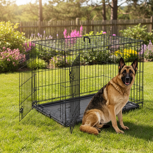 Foldable Large Outdoor <strong>Dog</strong> <strong>Kennel</strong> Collapsible Metal Pet Cage Stackable <strong>Dog</strong> Cages Large <strong>Dogs</strong> Lock For Travel Camping <strong>Dog</strong> Playpen - Product Image 1