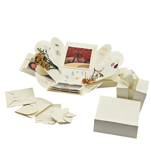 Làm bằng tay cao cấp Album Ảnh Cưới hộp các tông lãng mạn bất ngờ nổ thiết kế logo tùy chỉnh Matt cán cho - Product Image 4