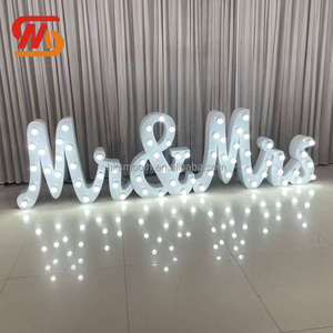 SMOOTH Mr&Mrs LED Marquee <b>Letters</b> White Large Bulb <b>Letter</b> Sign for Wedding Engagement Party Event Decoration - Product Image 3