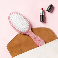 Brosse et peigne à cheveux en acétate personnalisés, élégants, vintage, à fleurs en dentelle de la reine Anne, pour le coiffage des cheveux