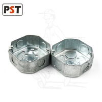 Boîte de plafond octogonale en acier avec barre de suspension, boîte électrique et support, boîte de conduit électrique