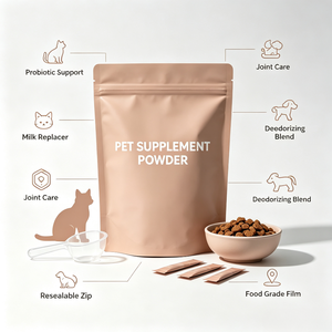 Bolsa de Mylar Personalizada OEM con Bajo MOQ, Resistente a la Humedad, para Probióticos en Polvo para Mascotas, Sustituto de Leche, Suplemento para Perros y Gatos - Product Image 3