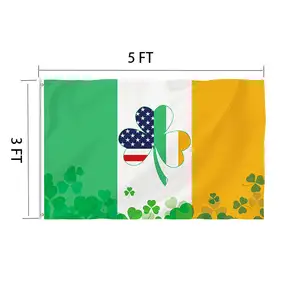Promotion Custom 100% polyester 90 * 150cm Double-sided printing Irish Flag of Ireland