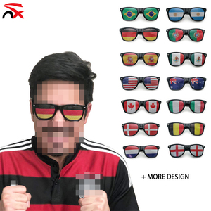 Wholesale Luxury Custom Logo Haiti Morocco Ghana Country Flag Stickers UV400 PC+AC Sunglasses for 2026 Football Sports