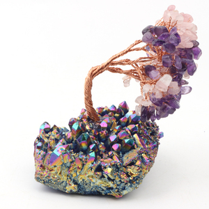 Wholesale Natural Healing Crystal Stones <b>Tree</b> Titanium Aura Cluster Base Crystal Money <b>Tree</b> for Ornaments - Product Image 3