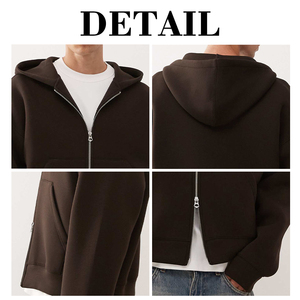 Sweat à capuche zippé 2 voies pour homme KingSen OEM, logo brodé, en molleton bouclette 100% coton, impression numérique - Product Image 6