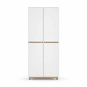 Armario Moderno de 2 Puertas sin Tiradores con Diseño Minimalista de Dos Tonos - Product Image 1