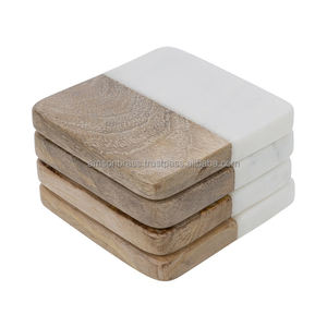 SOUS-VERRE EN MARBRE ET BOIS SOUS-VERRE DÉCORATIF DE TABLE EN MARBRE EN FORME D'HEXAGONE DÉCORATIF - Product Image 3